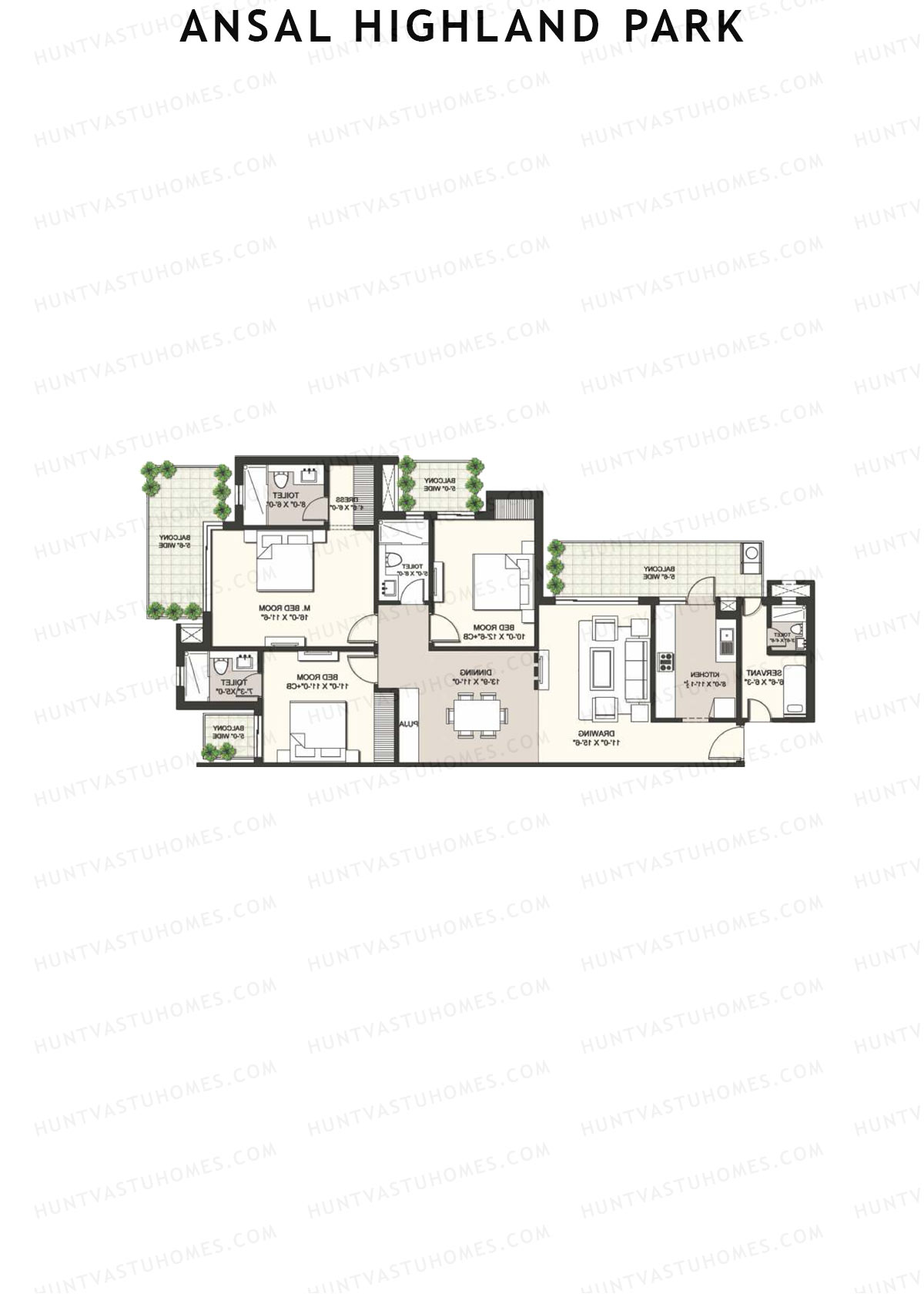 Ansal Highland Park Glasgow Unit 4 Floor Plan