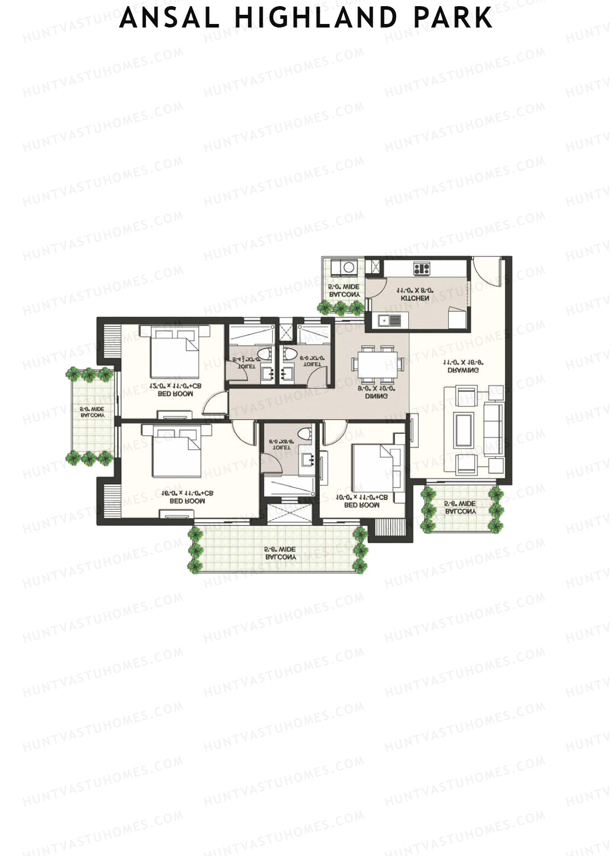 Ansal Highland Park Inverness Unit 4 Floor Plan