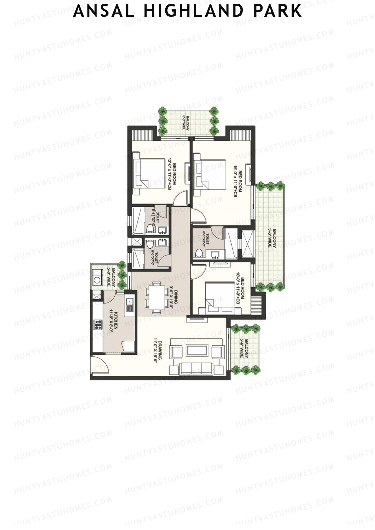 Ansal Highland Park Perth Unit 1 Floor Plan