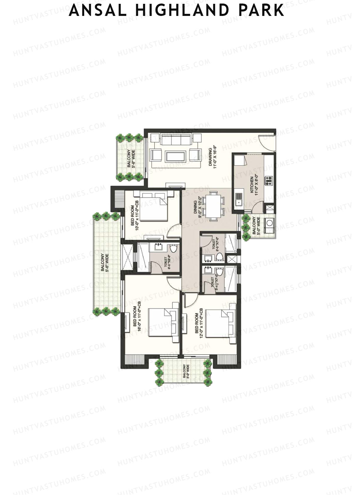 Ansal Highland Park Perth Unit 3 Floor Plan