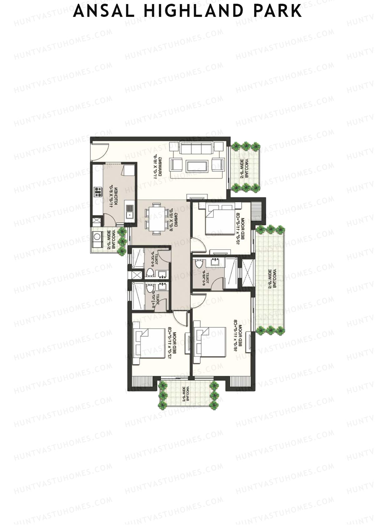 Ansal Highland Park Sterling Unit 2 Floor Plan