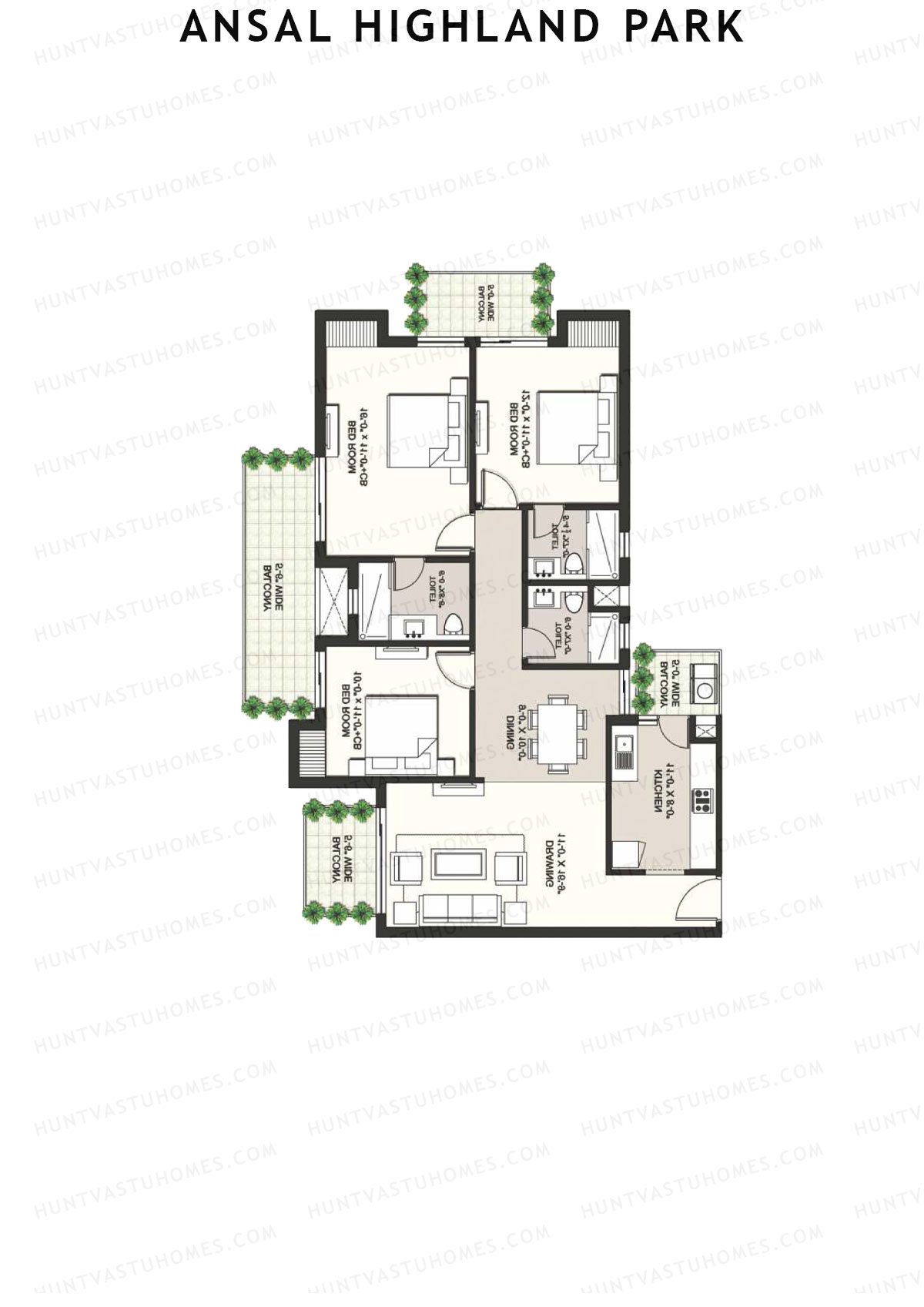 Ansal Highland Park Sterling Unit 4 Floor Plan