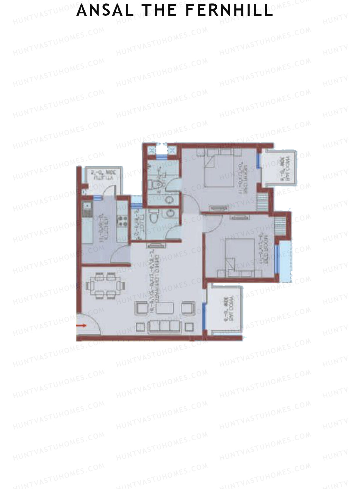 Ansal The Fernhill Tower B Unit 1 Floor Plan