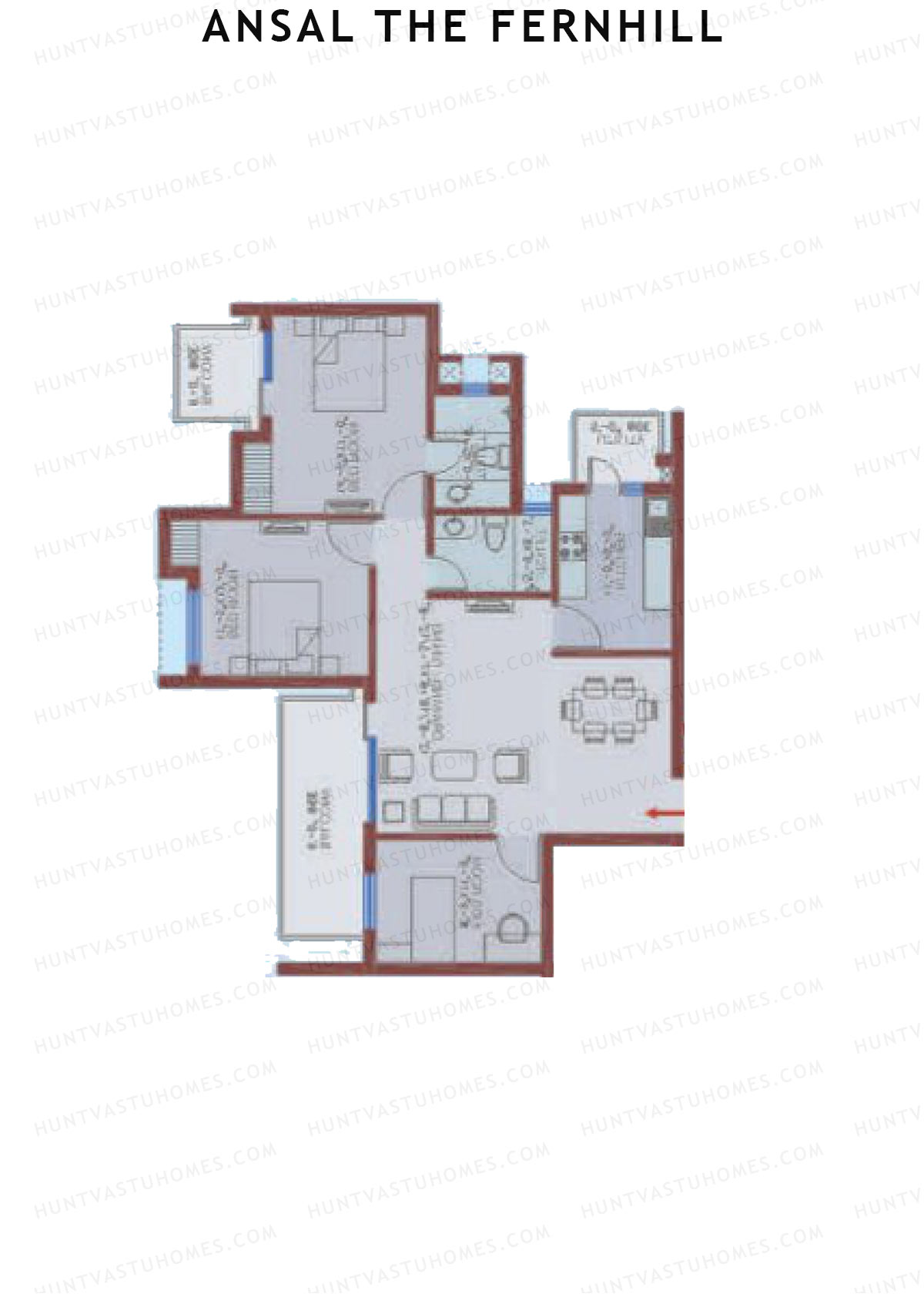 Ansal The Fernhill Tower D Unit 4 Floor Plan