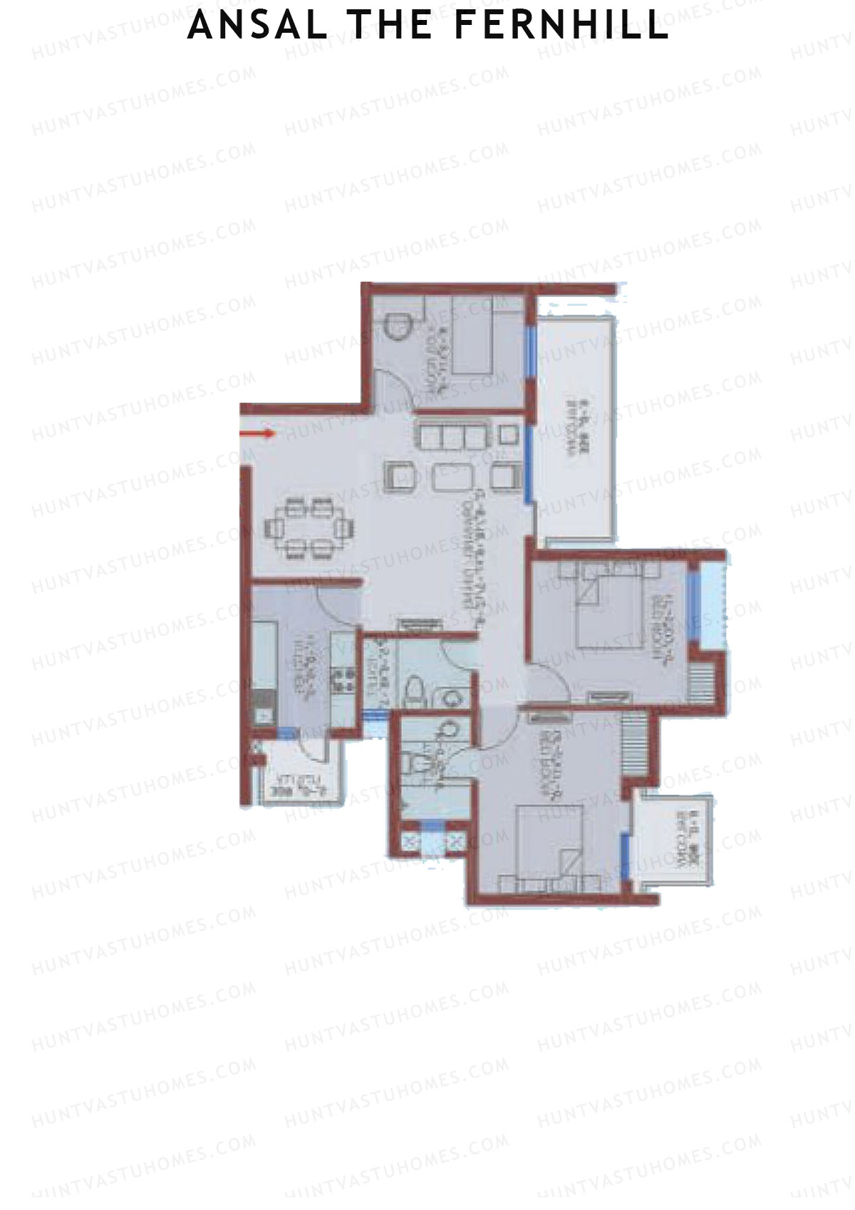 Ansal The Fernhill Tower E Unit 2 Floor Plan