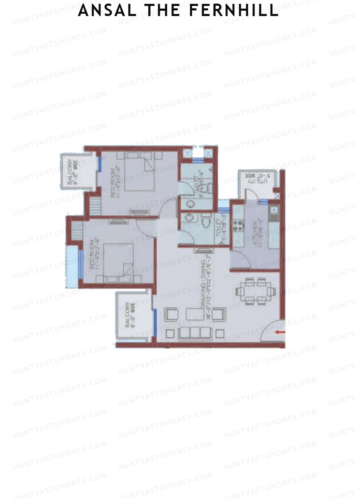 Ansal The Fernhill Tower E Unit 4 Floor Plan