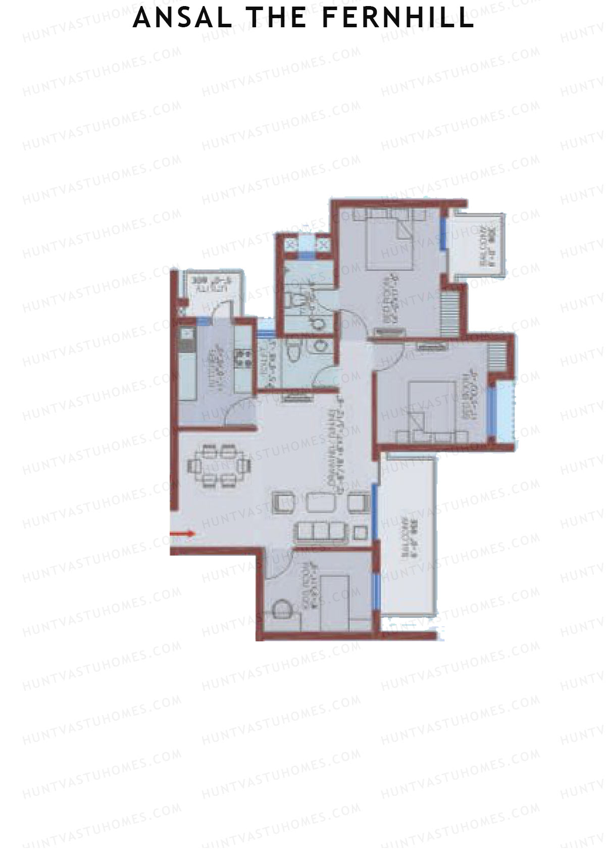 Ansal The Fernhill Tower F Unit 1 Floor Plan