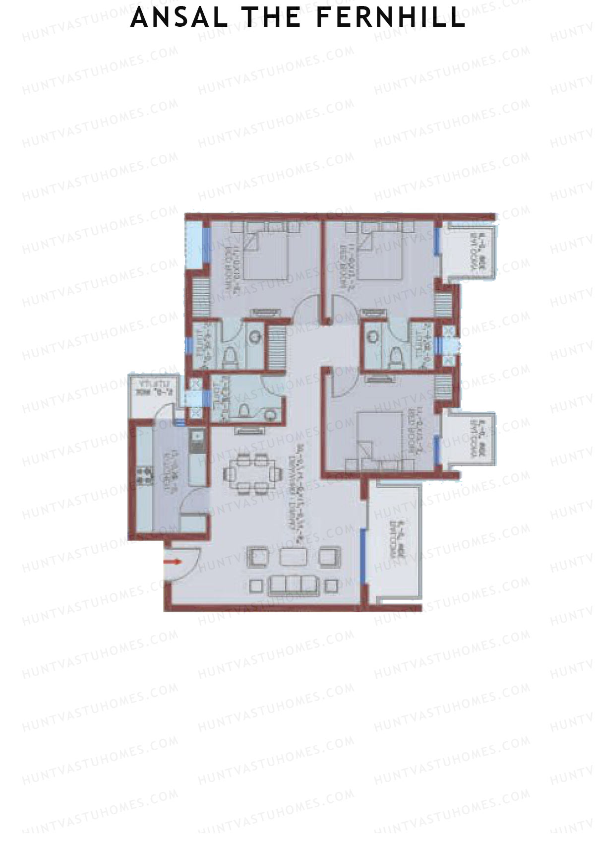 Ansal The Fernhill Tower H Unit 1 Floor Plan