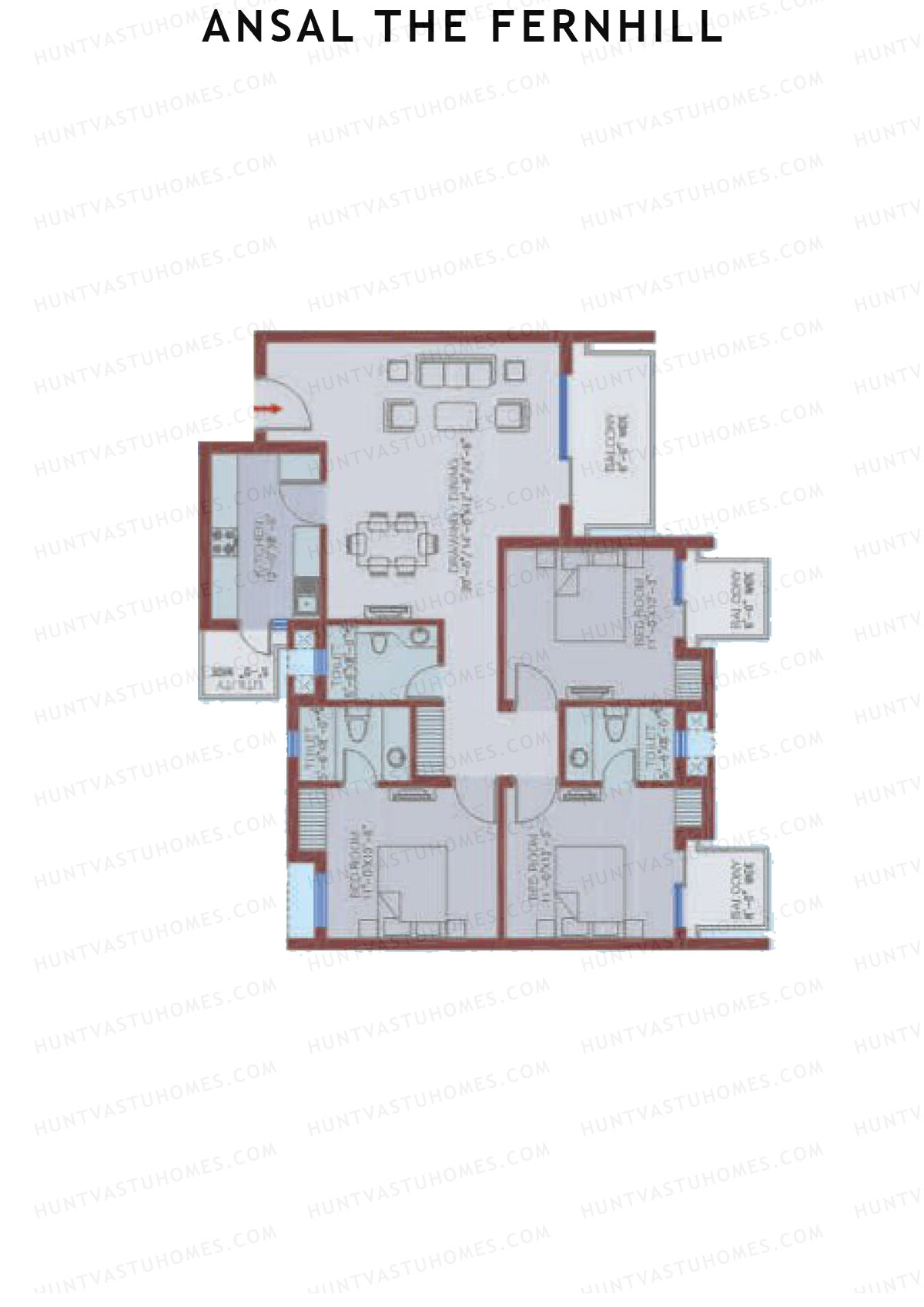 Ansal The Fernhill Tower K Unit 2 Floor Plan