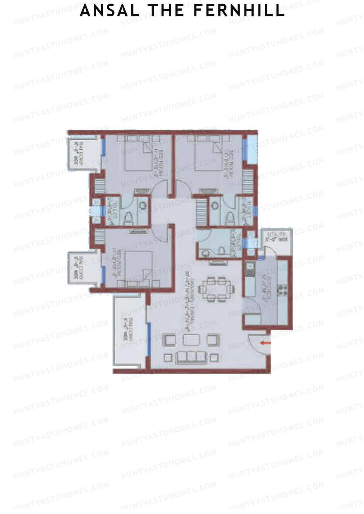 Ansal The Fernhill Tower L Unit 4 Floor Plan