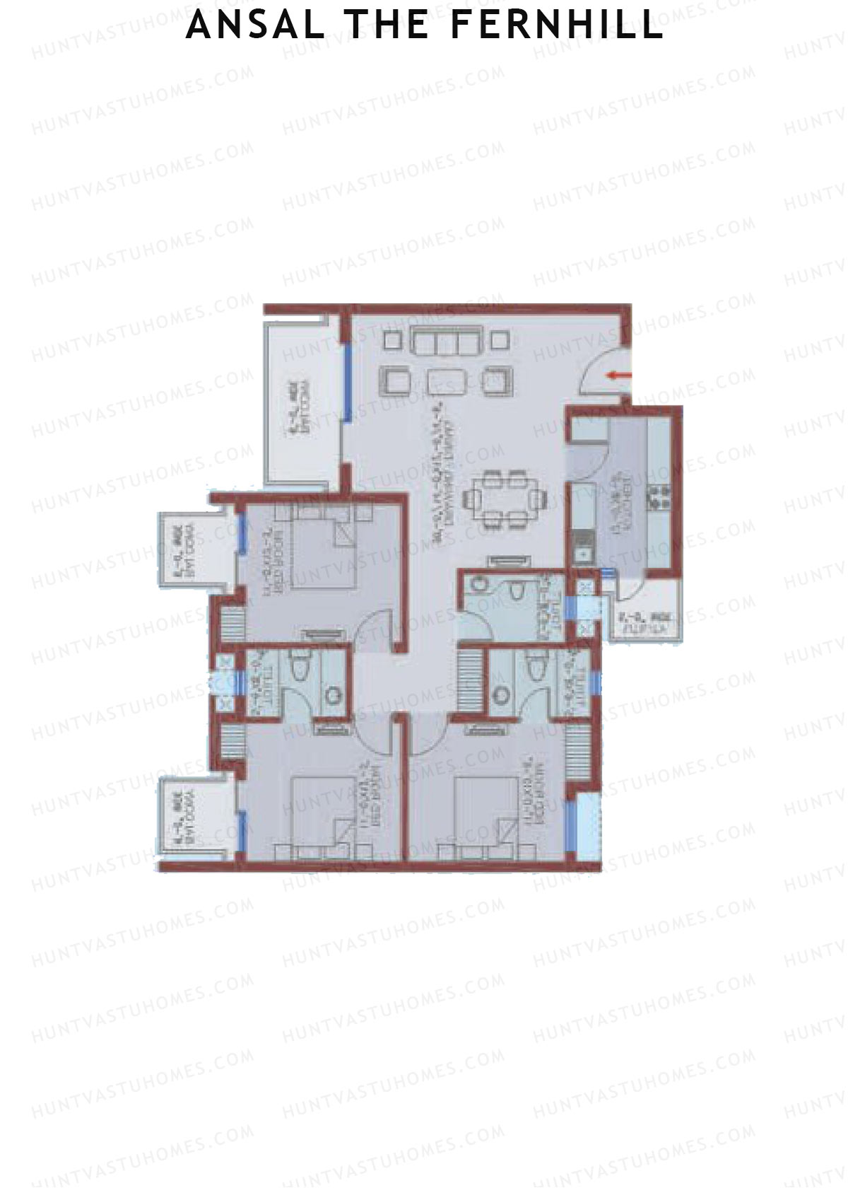 Ansal The Fernhill Tower M Unit 3 Floor Plan