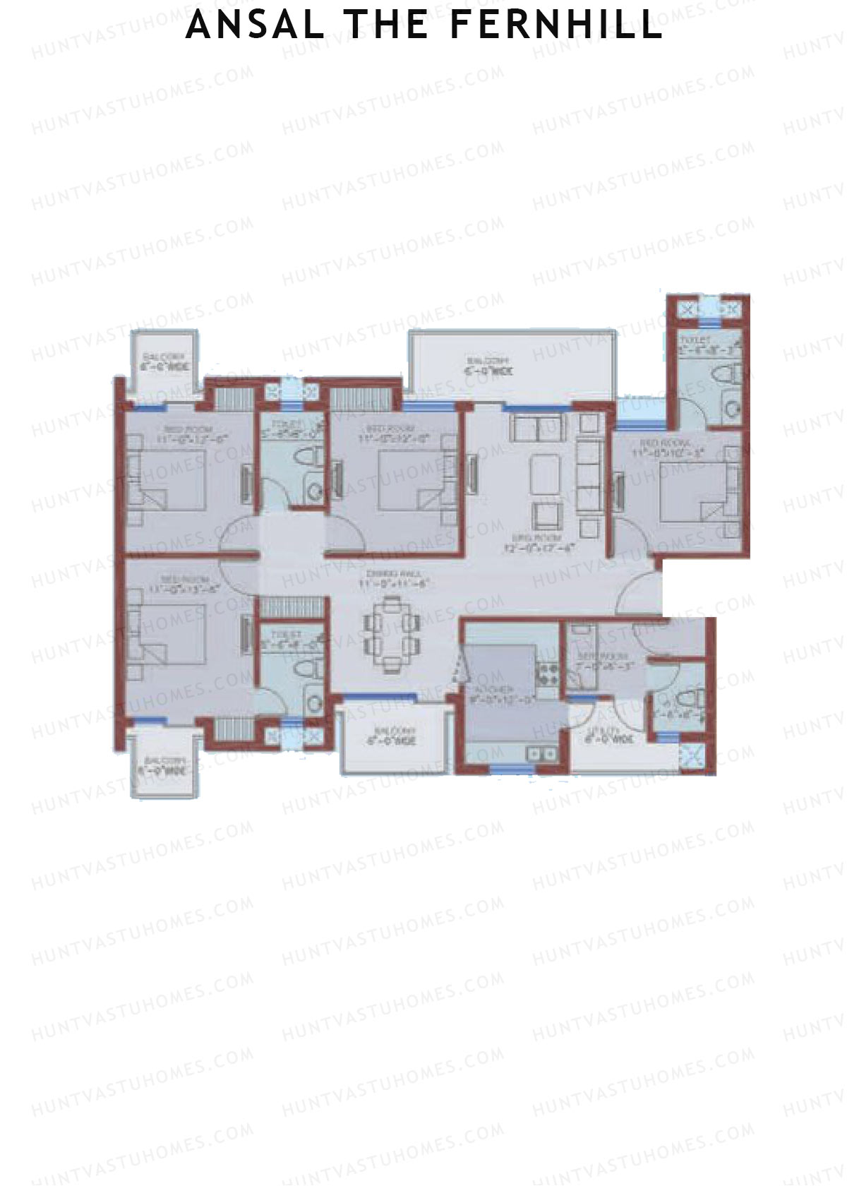Ansal The Fernhill Tower N Unit 1 Floor Plan