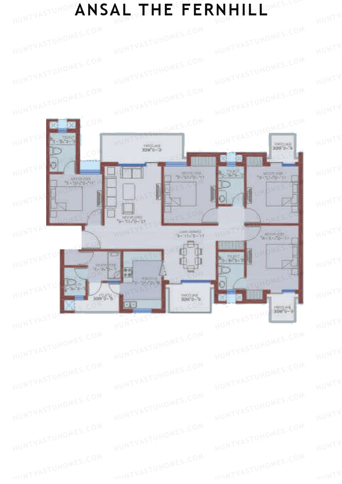Ansal The Fernhill Tower N Unit 2 Floor Plan
