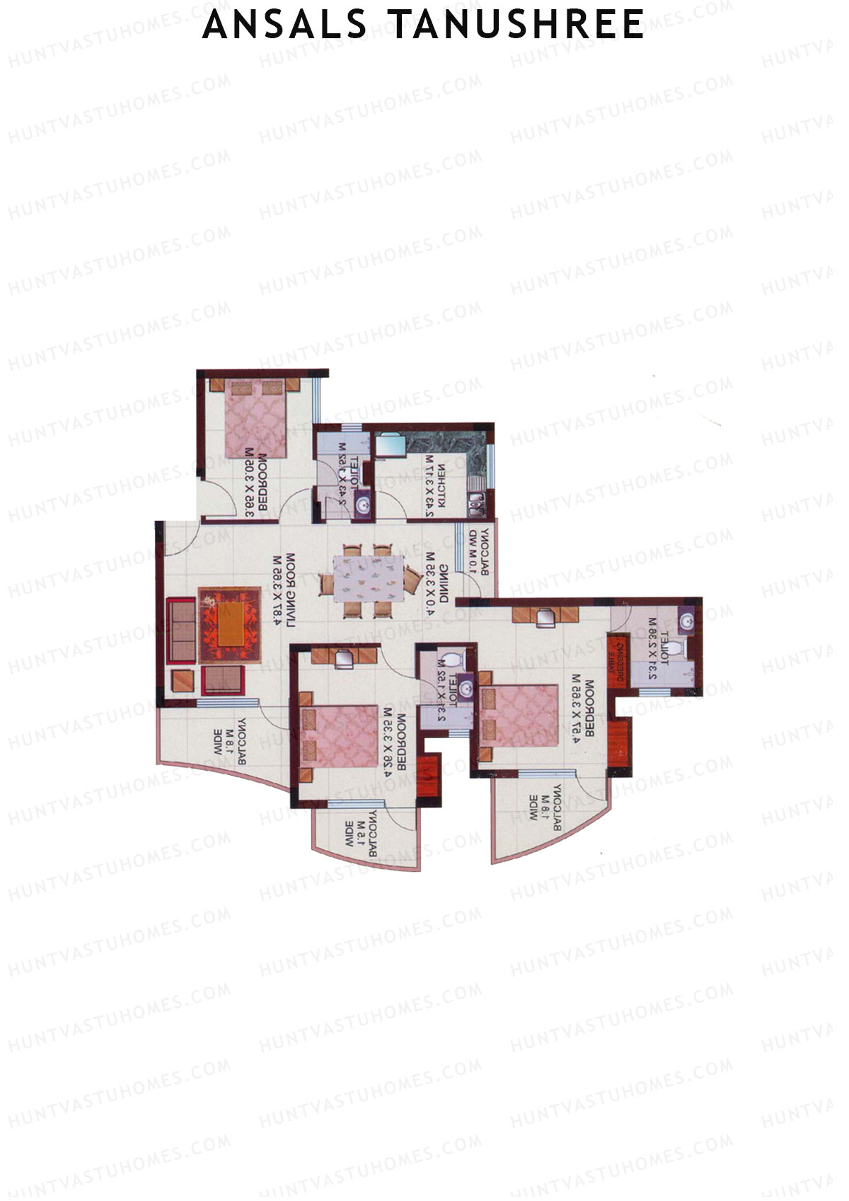 Ansals Tanushree Tower A Unit 1 Floor Plan