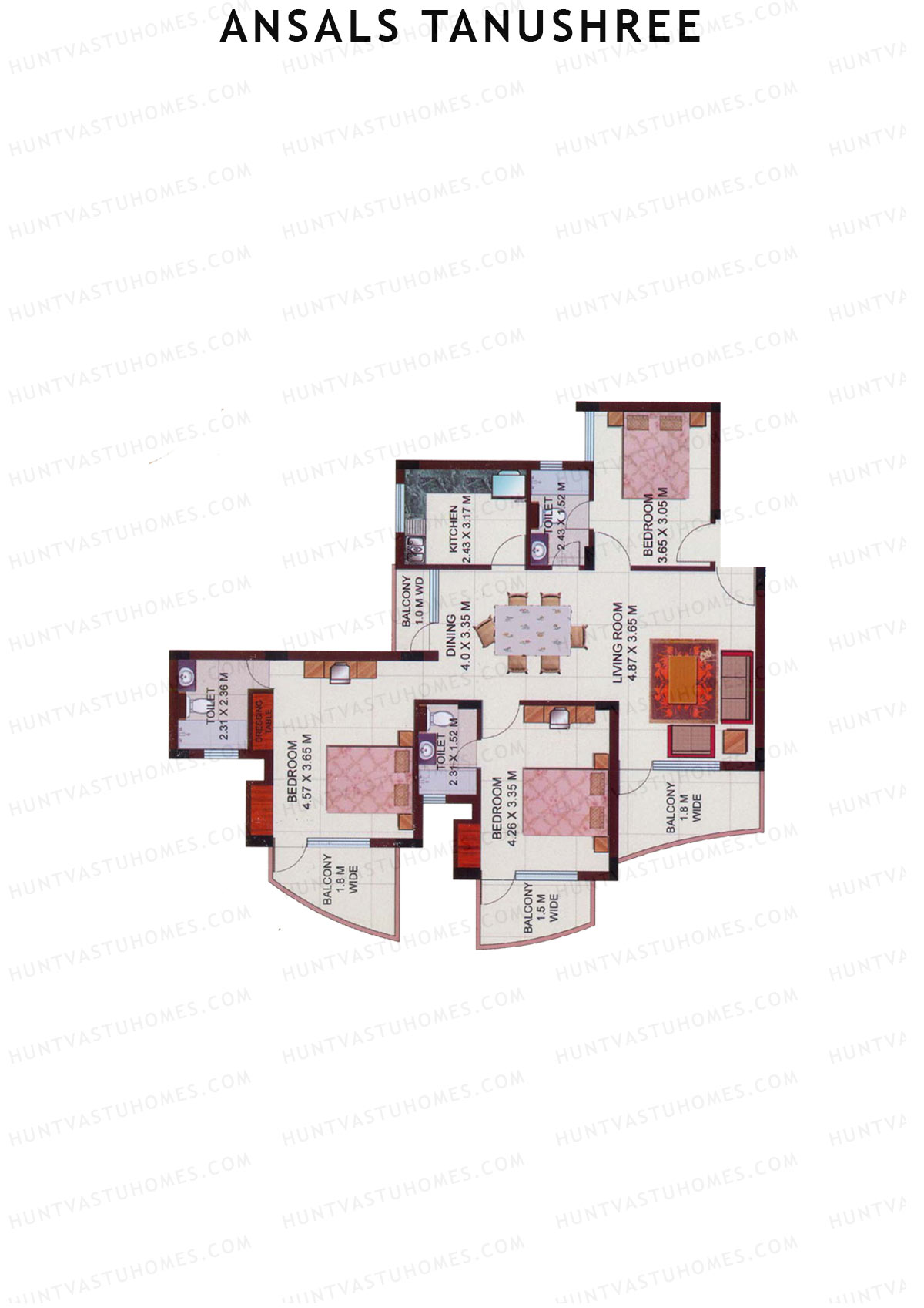 Ansals Tanushree Tower A Unit 2 Floor Plan