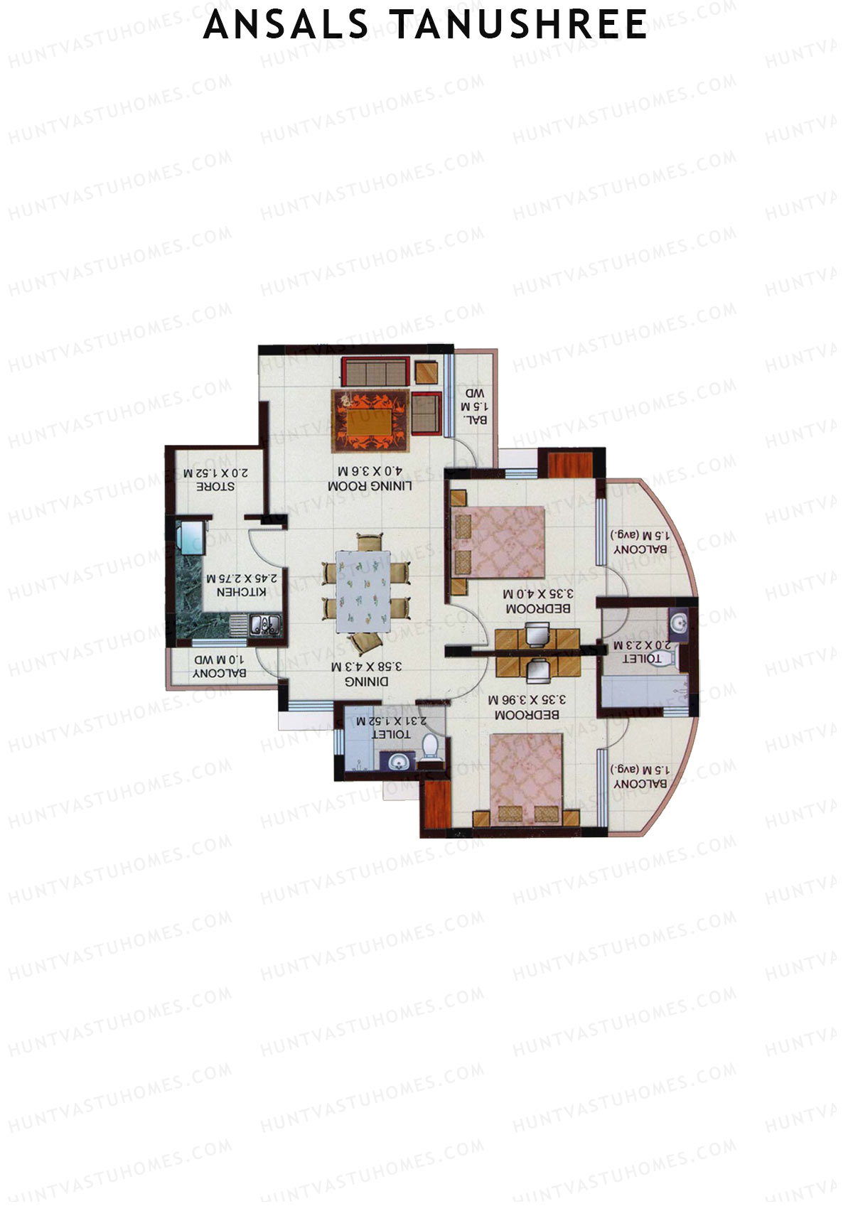 Ansals Tanushree Tower C Unit 1 Floor Plan