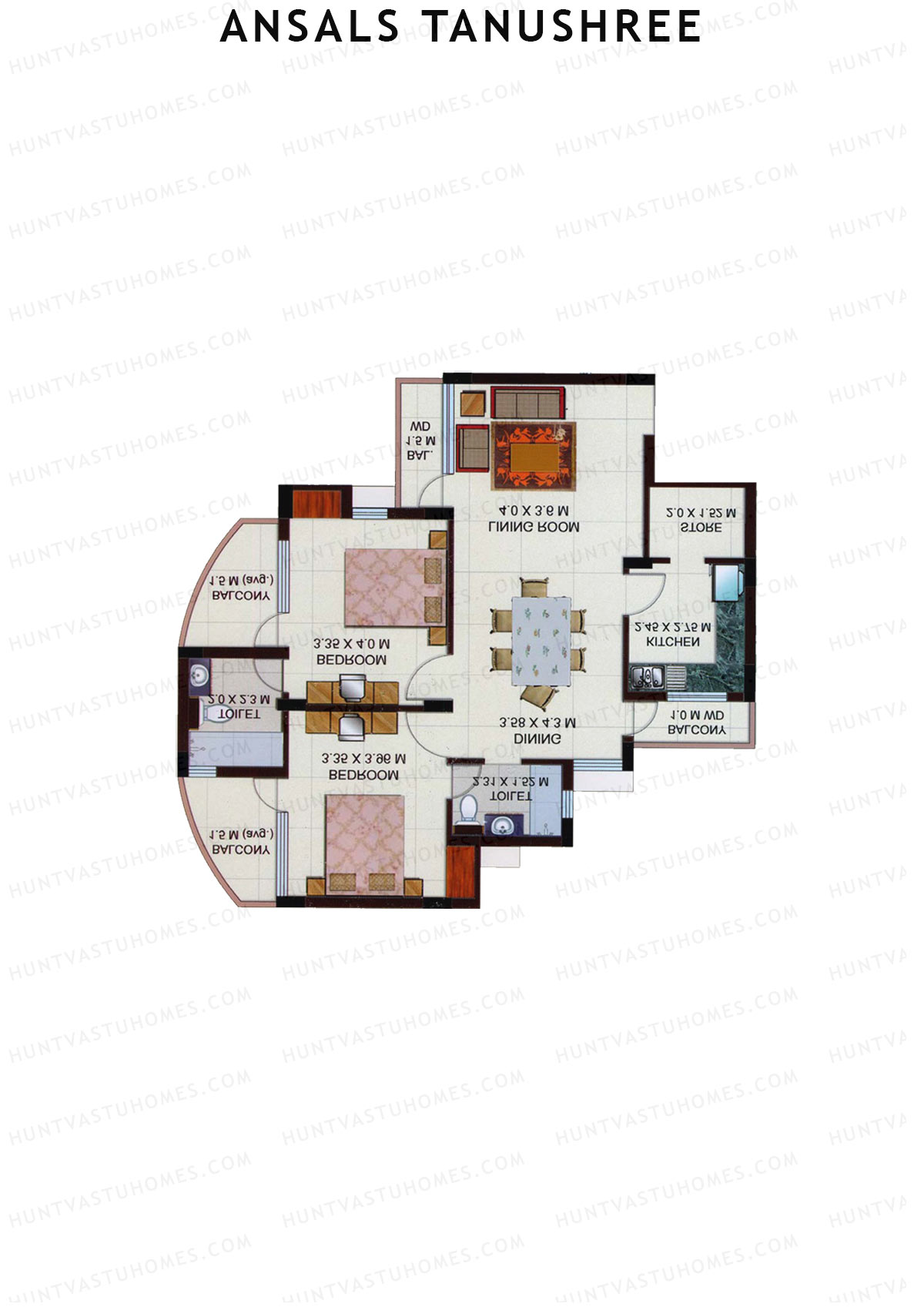 Ansals Tanushree Tower C Unit 2 Floor Plan