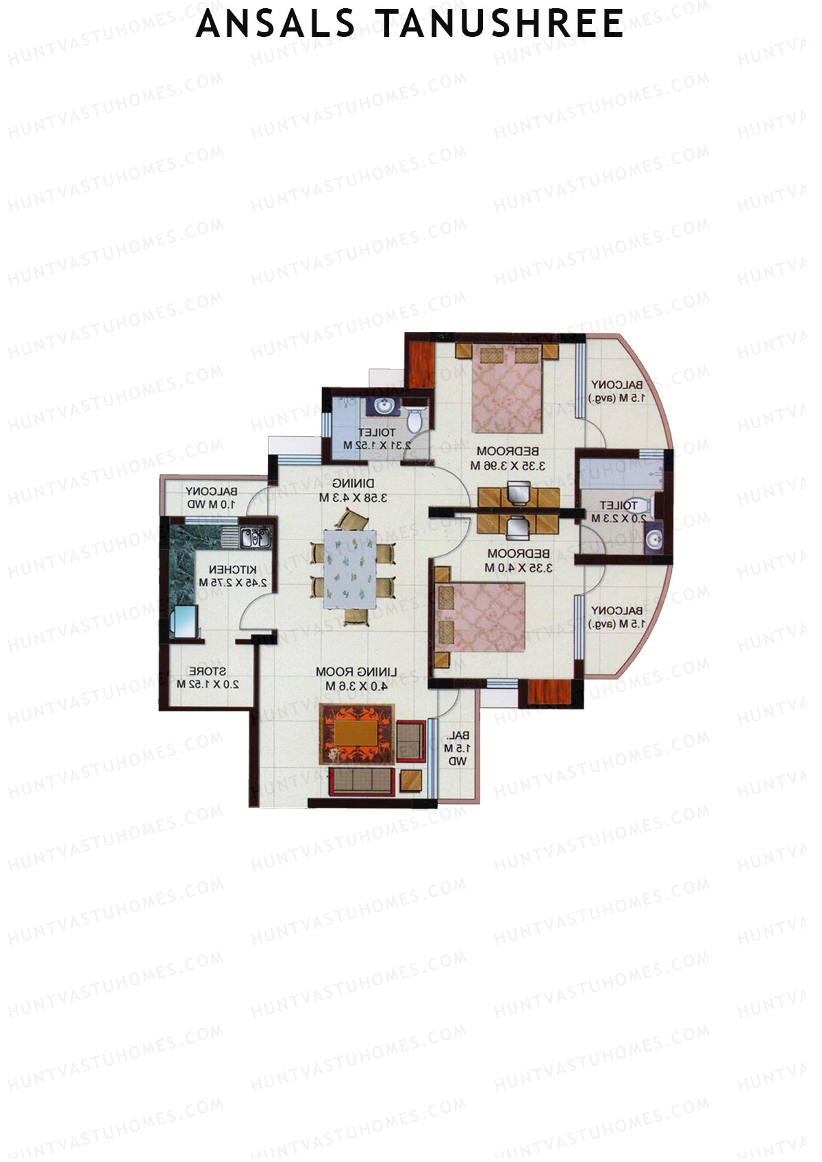 Ansals Tanushree Tower C Unit 4 Floor Plan