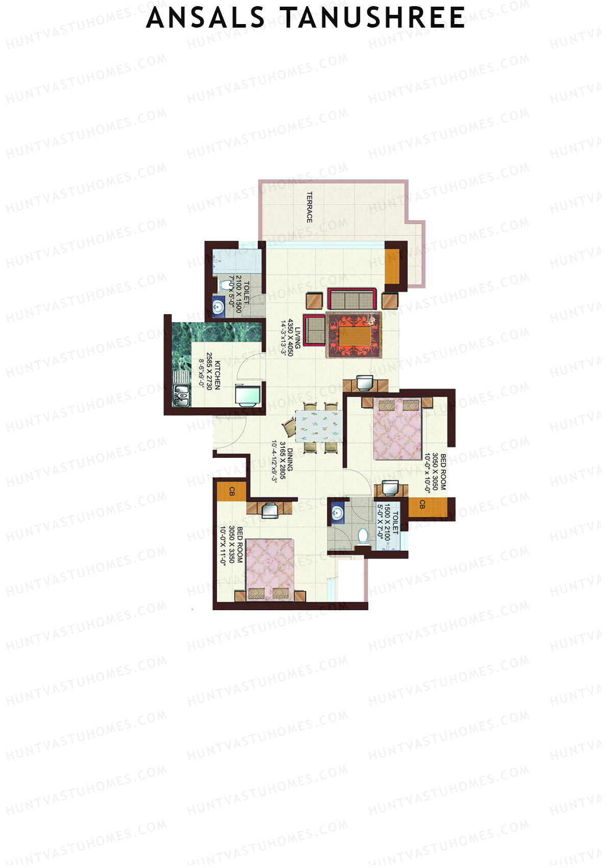 Ansals Tanushree Tower D Unit 1 1 Floor Plan