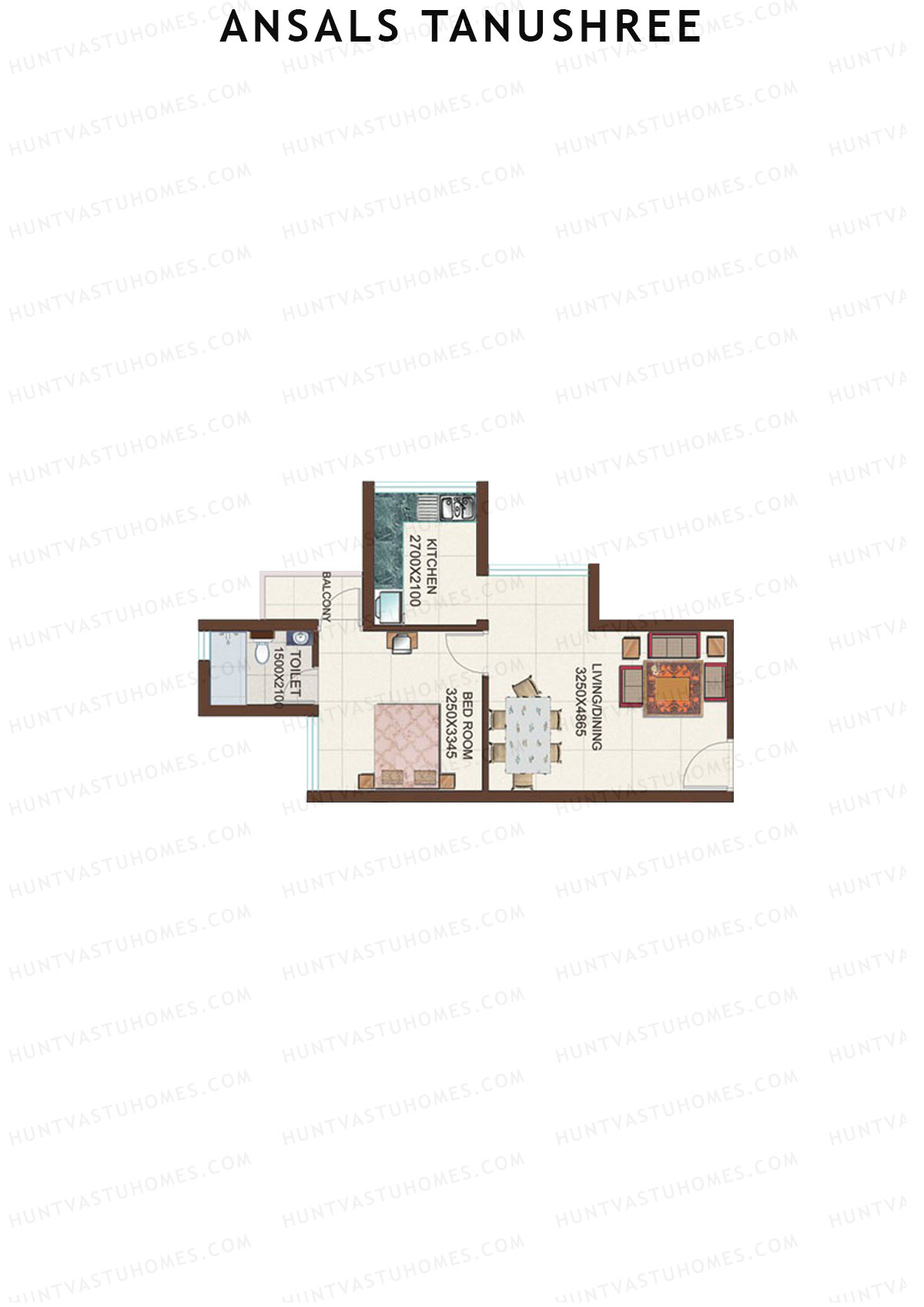 Ansals Tanushree Tower D Unit 4 (Type 4) Floor Plan