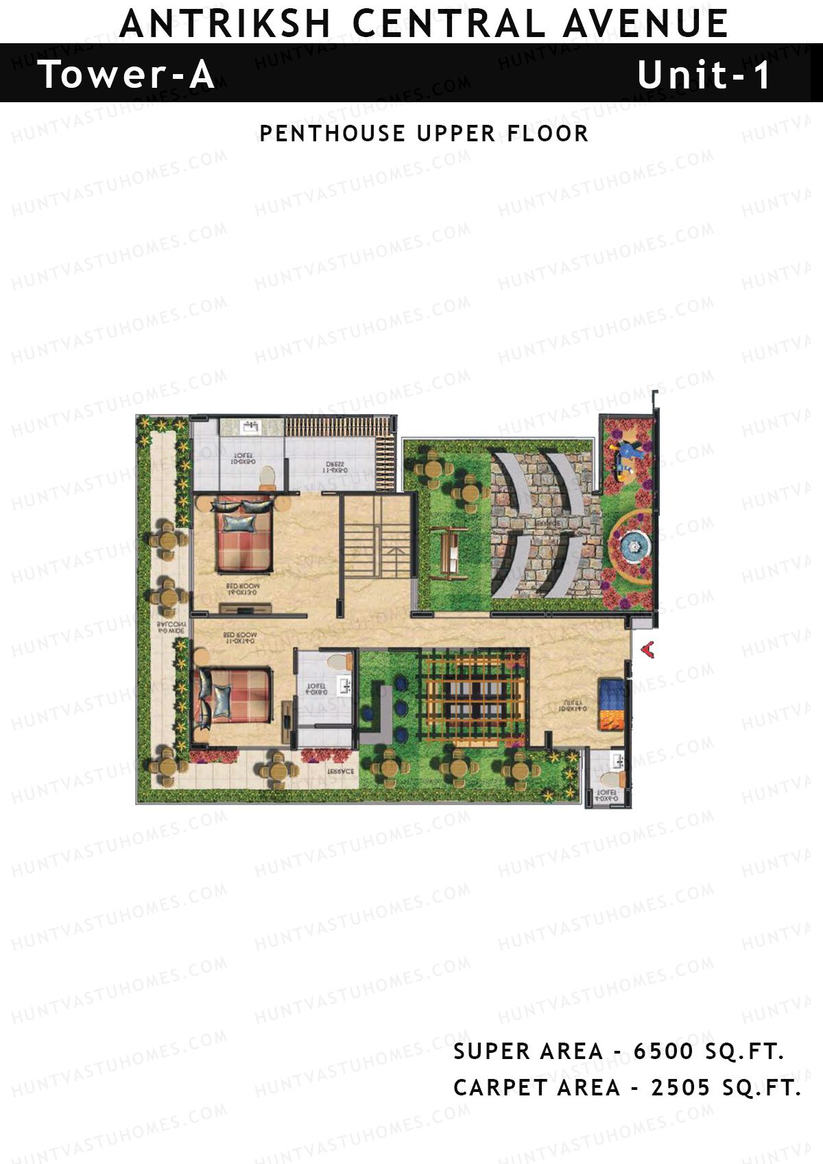 Antriksh Central Avenue Tower A Unit 1 (Penthouse) Floor Plan