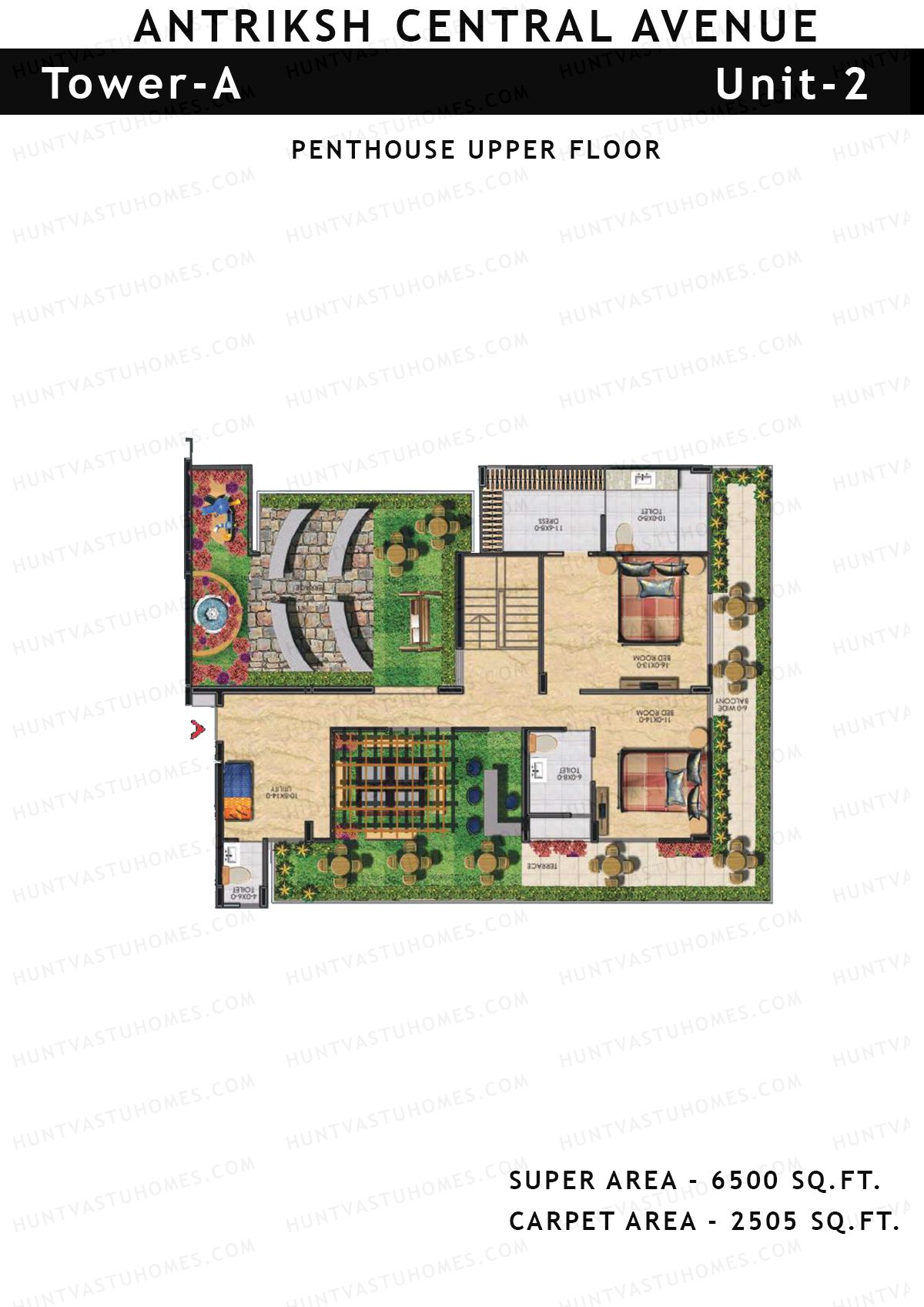 Antriksh Central Avenue Tower A Unit 2 (Penthouse) Floor Plan