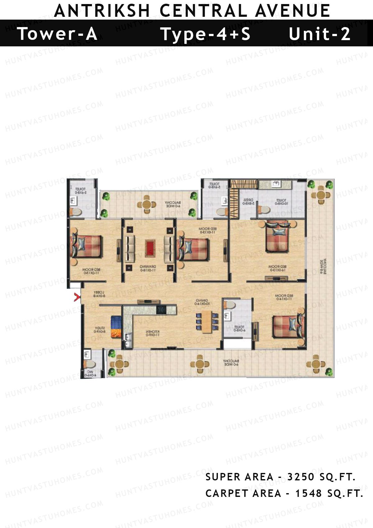 Antriksh Central Avenue Tower A Unit 2 Floor Plan