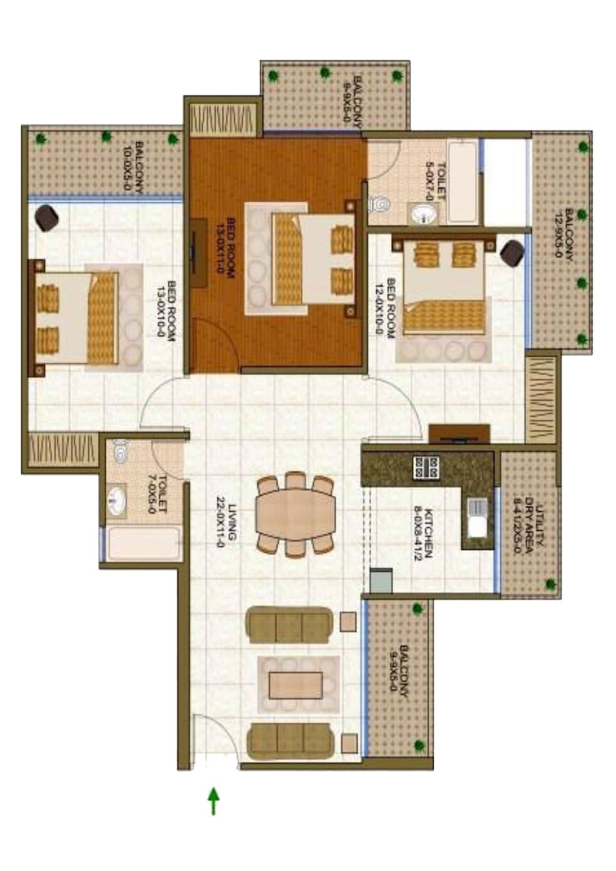 Antriksh Forest Tower A Unit 3 Floor Plan