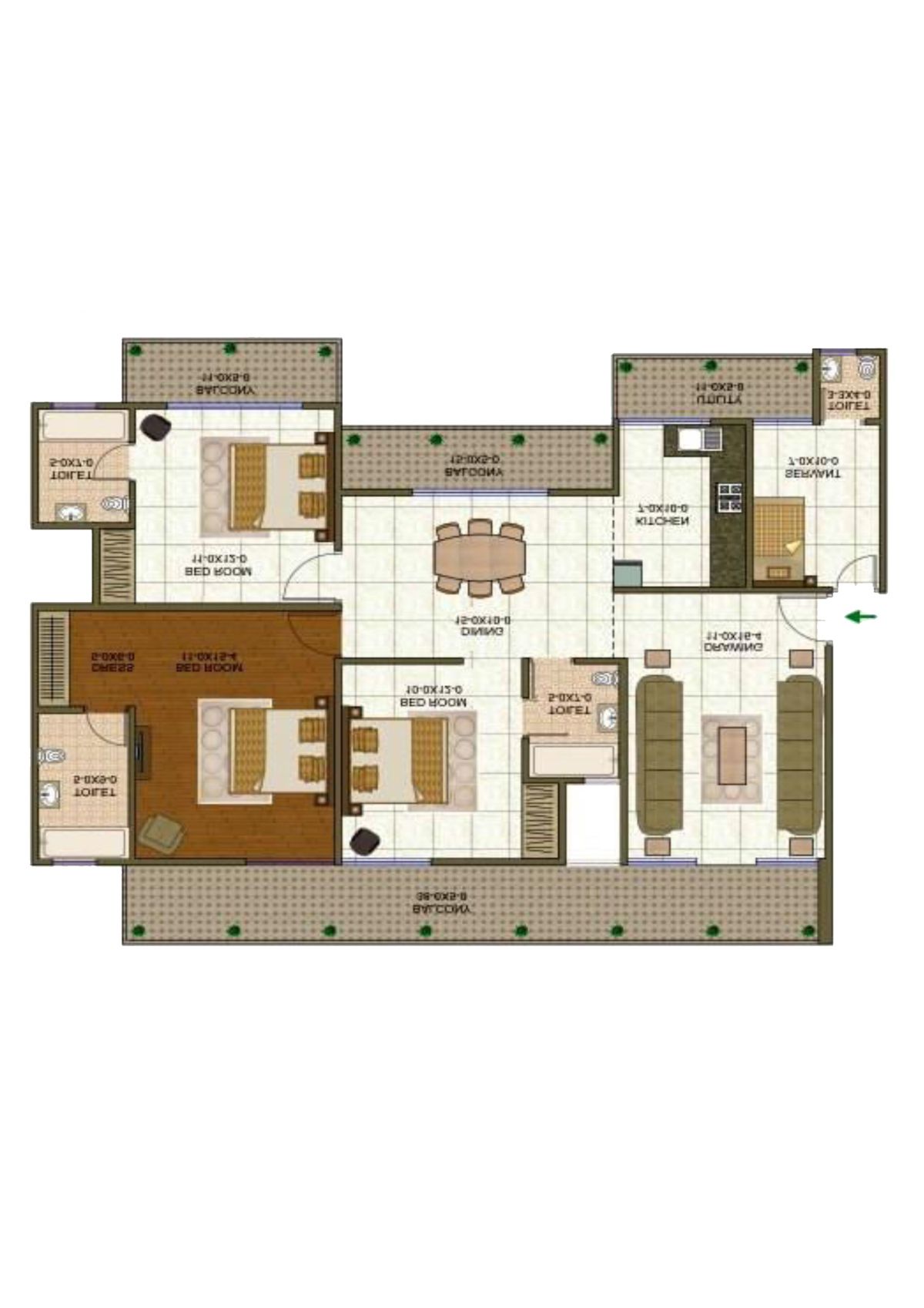 Antriksh Forest Tower A Unit 3A Floor Plan