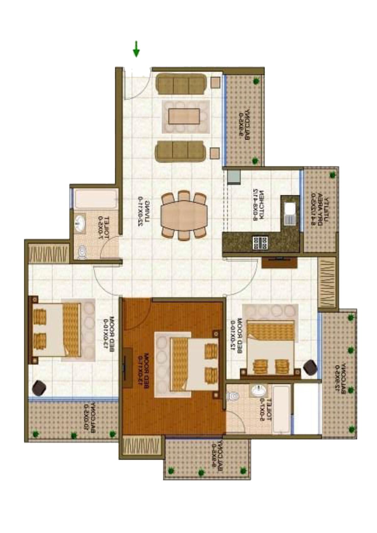 Antriksh Forest Tower B Unit 3 Floor Plan
