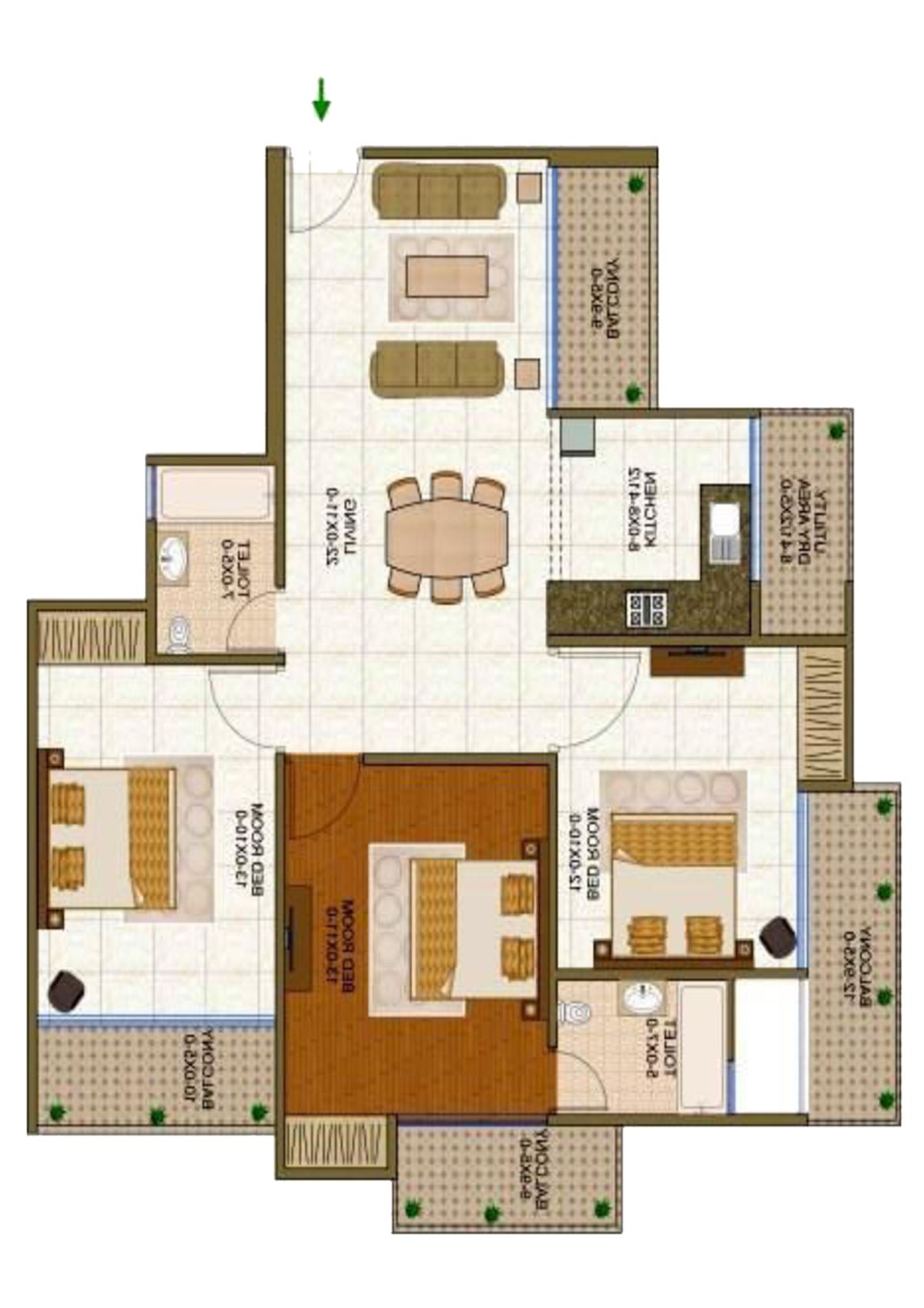 Antriksh Forest Tower D Unit 3 Floor Plan