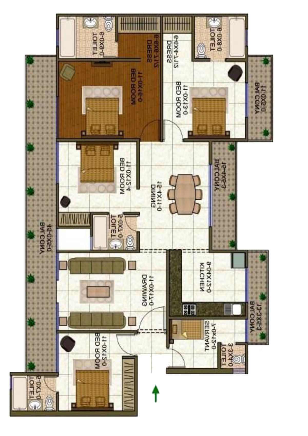 Antriksh Forest Tower D Unit 4 Floor Plan