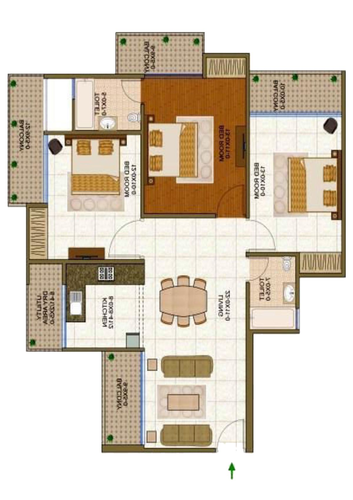 Antriksh Forest Tower F Unit 3 Floor Plan