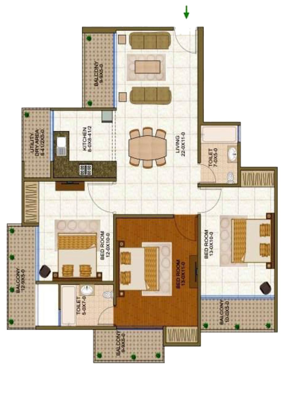 Antriksh Forest Tower G Unit 3 Floor Plan