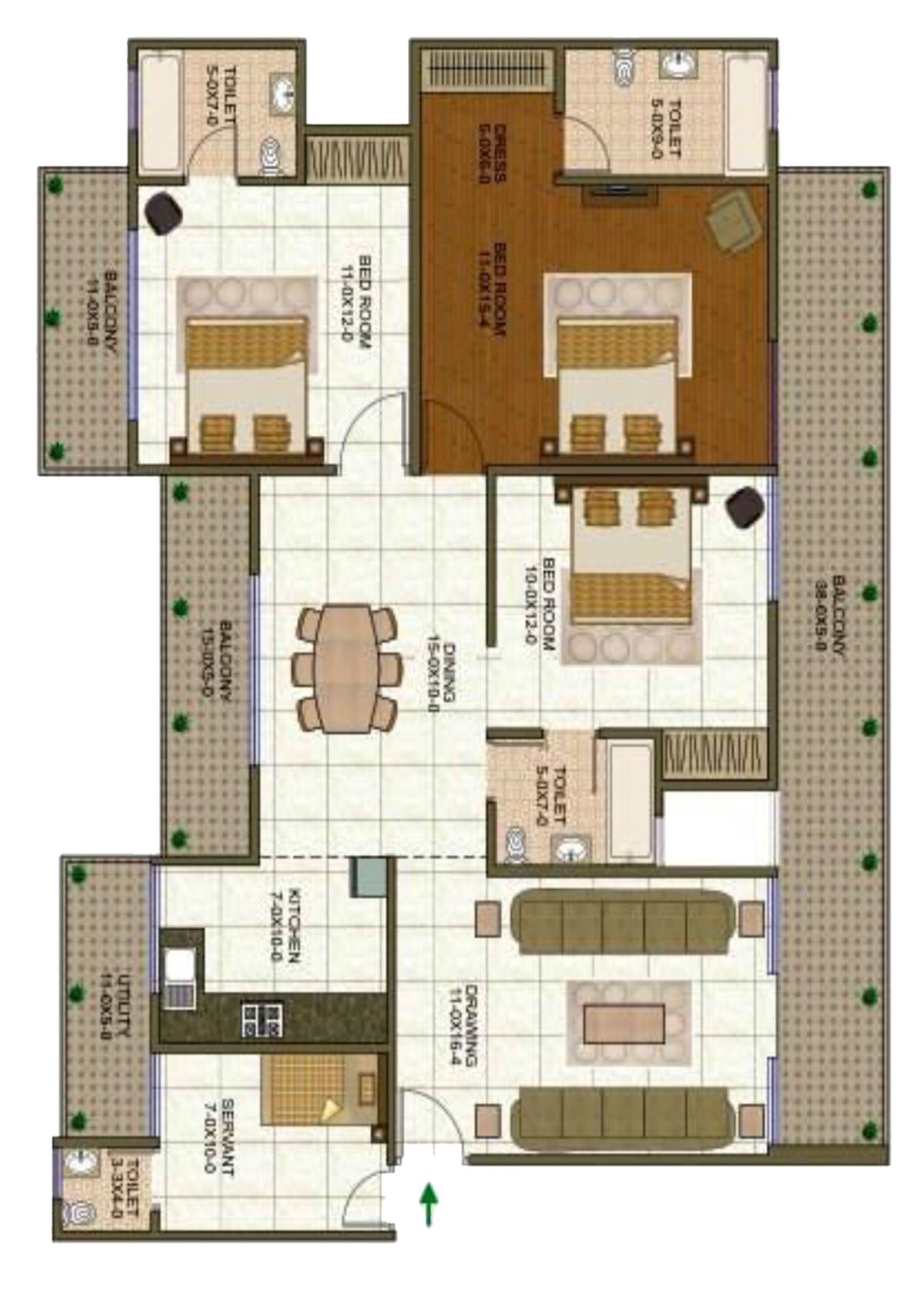 Antriksh Forest Tower G Unit 3A Floor Plan