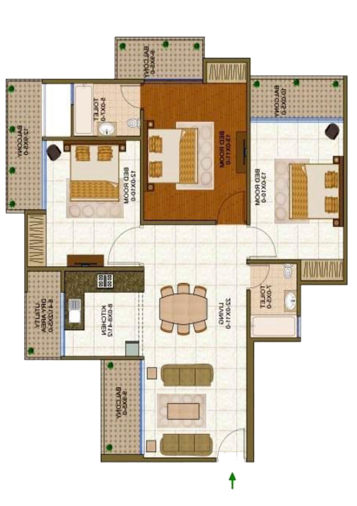 Antriksh Forest Tower J Unit 3 Floor Plan