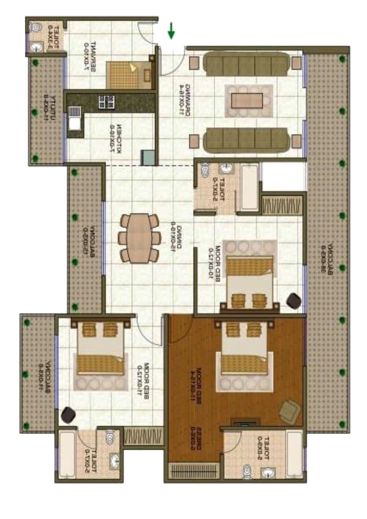 Antriksh Forest Tower J Unit 3A Floor Plan