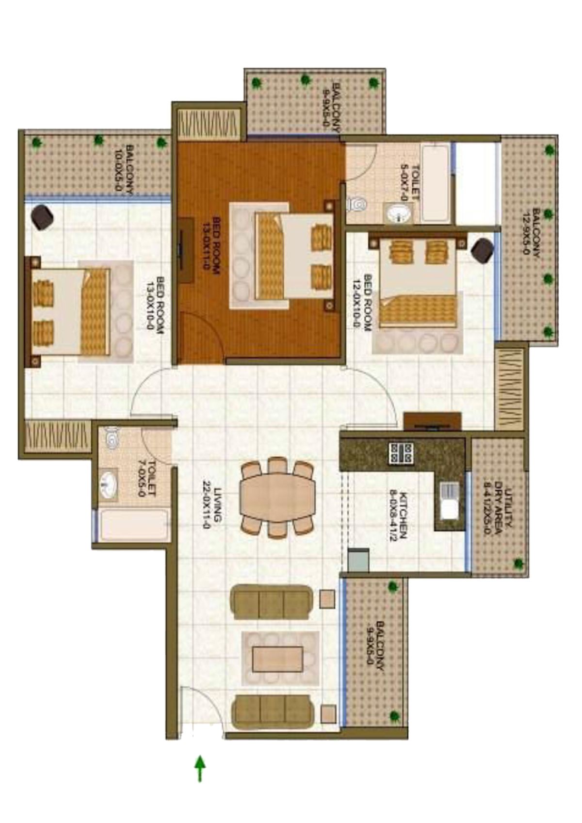 Antriksh Forest Tower M Unit 3 Floor Plan