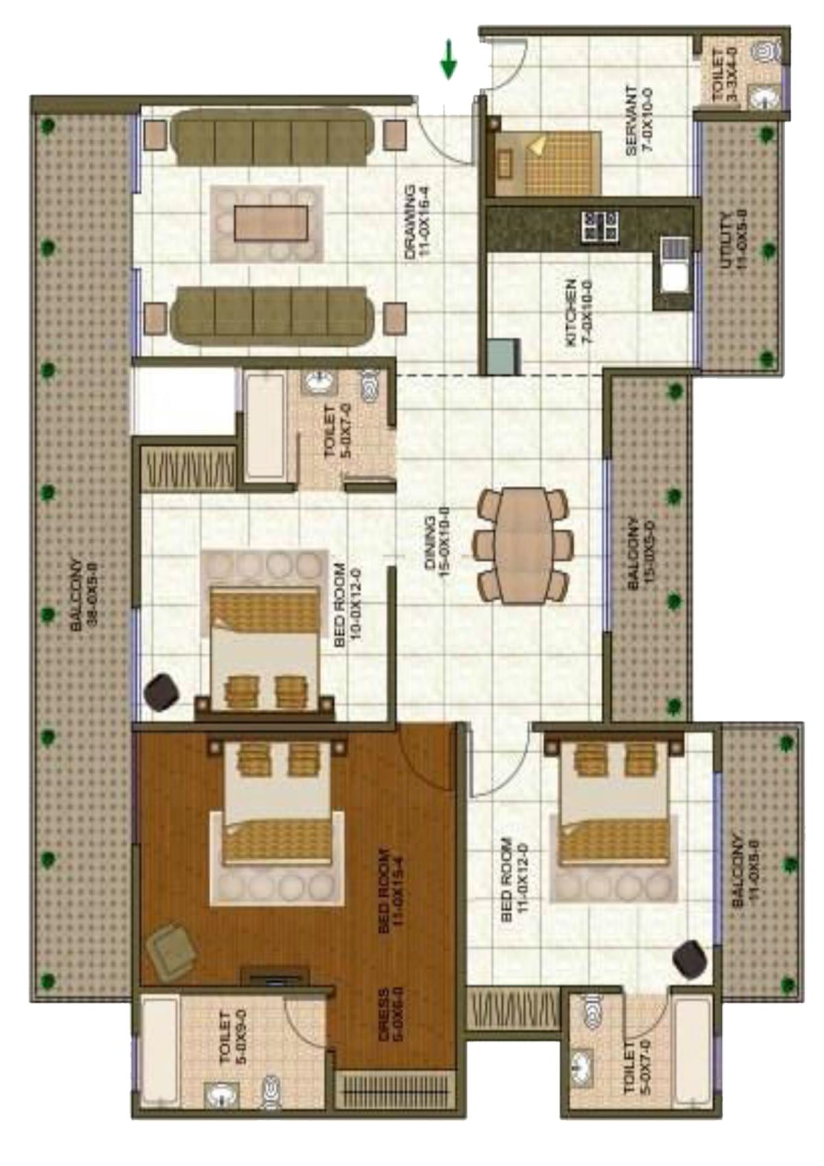 Antriksh Forest Tower M Unit 3A Floor Plan