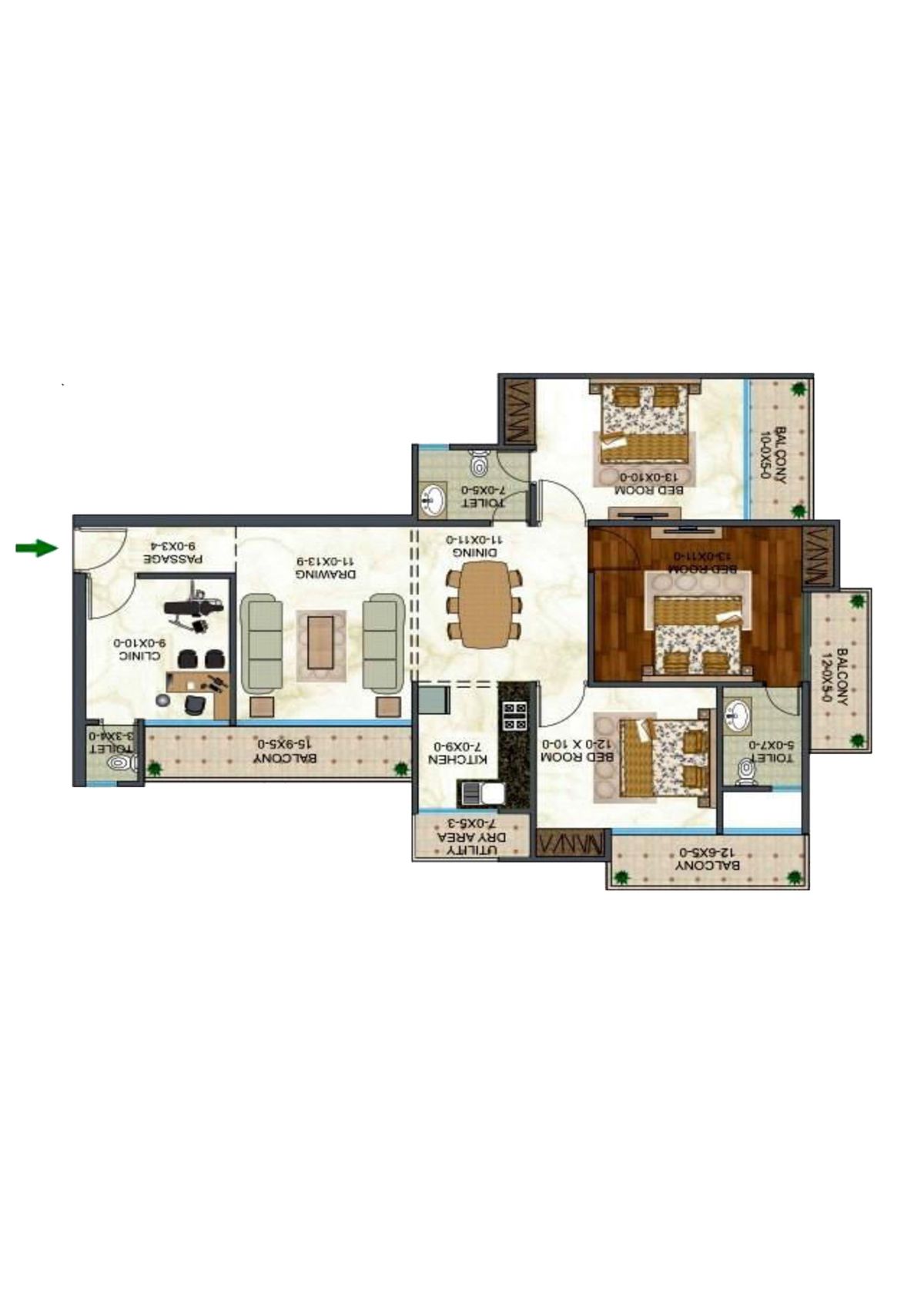 Antriksh Forest Tower N Doctor 1 Floor Plan