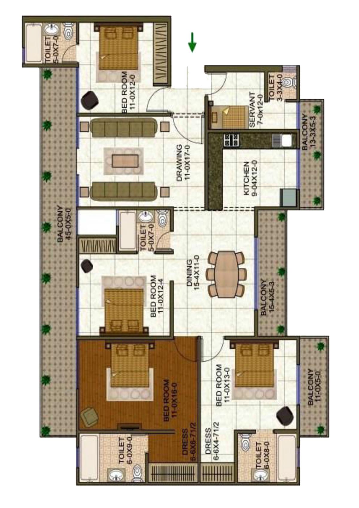 Antriksh Forest Tower A Unit 4 Floor Plan