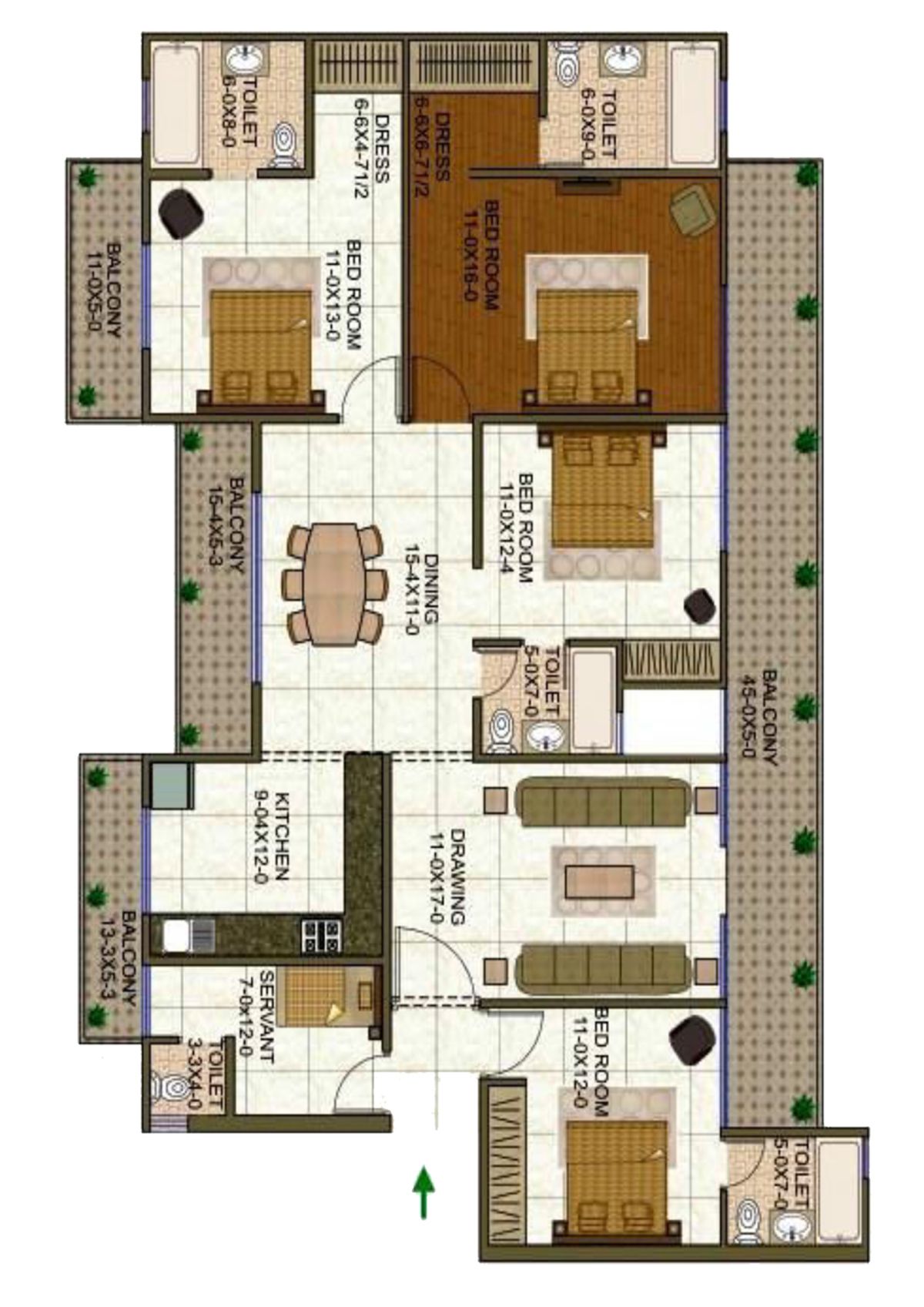 Antriksh Forest Tower C Unit 4 Floor Plan