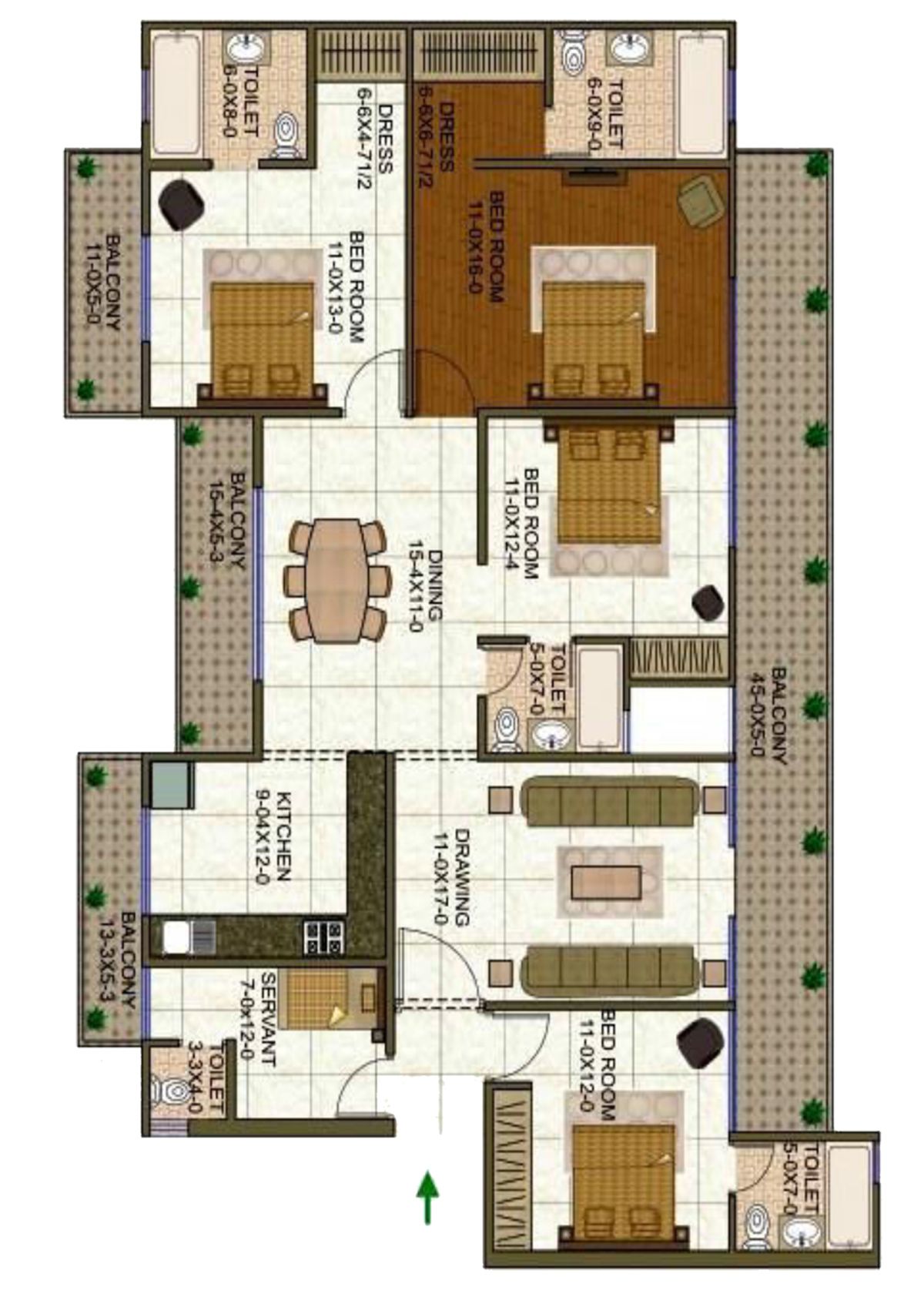 Antriksh Forest Tower E Unit 4 Floor Plan