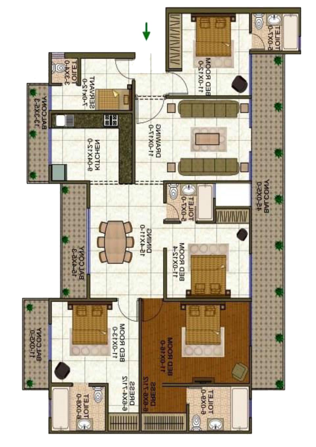 Antriksh Forest Tower F Unit 4 Floor Plan