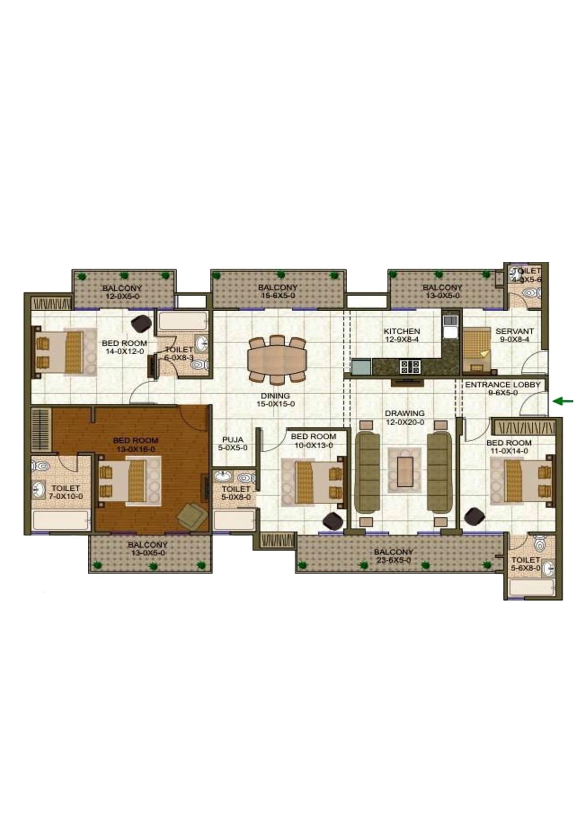 Antriksh Forest Tower K Unit 5A Floor Plan