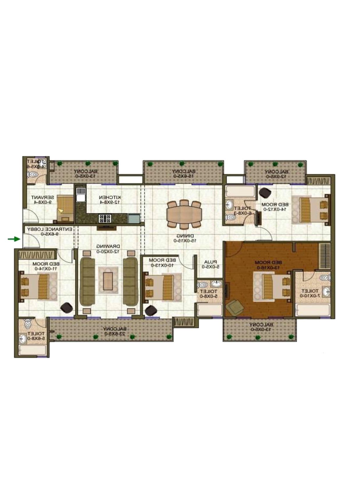 Antriksh Forest Tower L Unit 5B Floor Plan