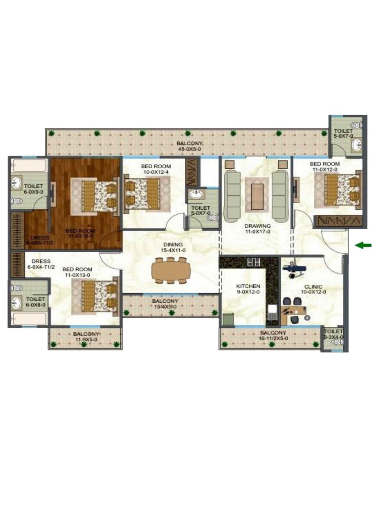Antriksh Forest Tower N Doctor 3 Floor Plan
