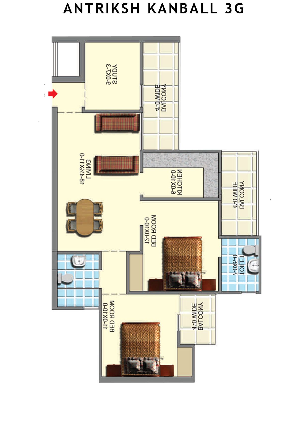 Antriksh Kanball 3G Block E Unit 1 Floor Plan