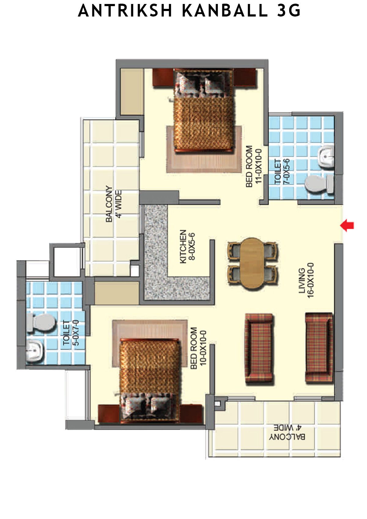 Antriksh Kanball 3G Block E Unit 3 Floor Plan