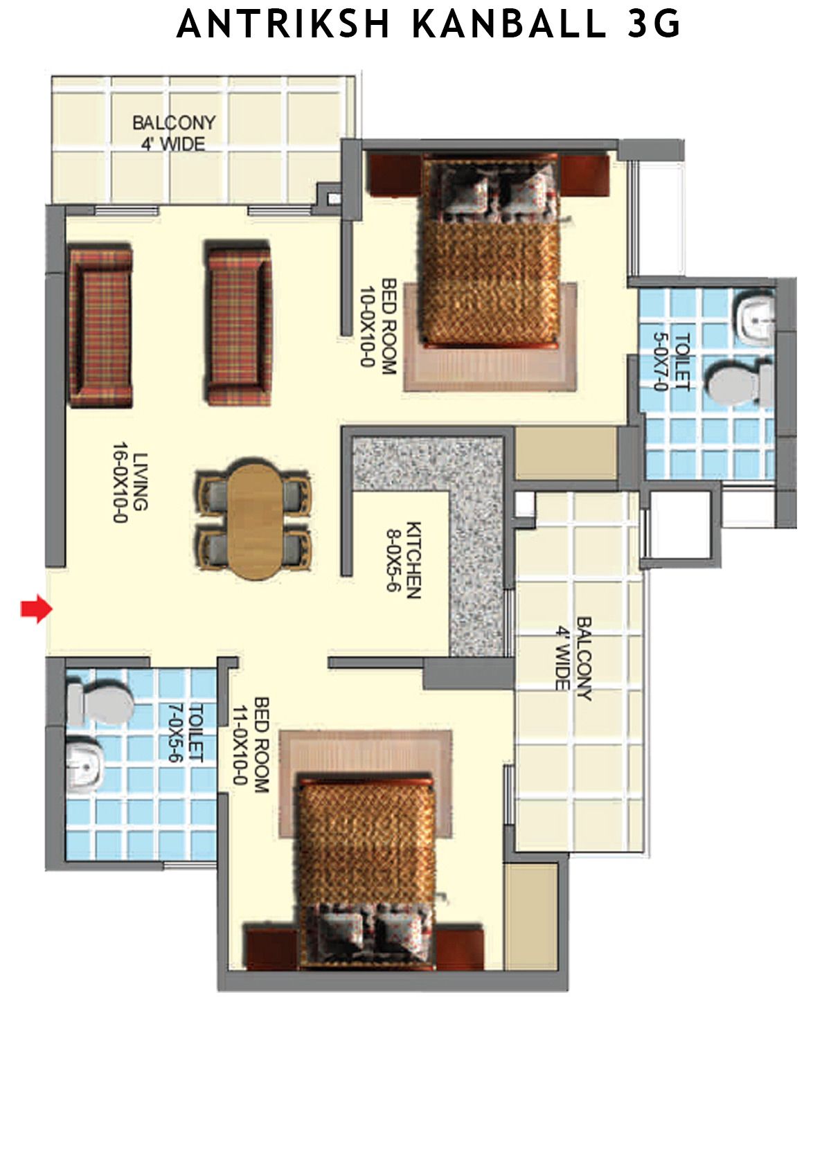 Antriksh Kanball 3G Block G Unit 1 Floor Plan